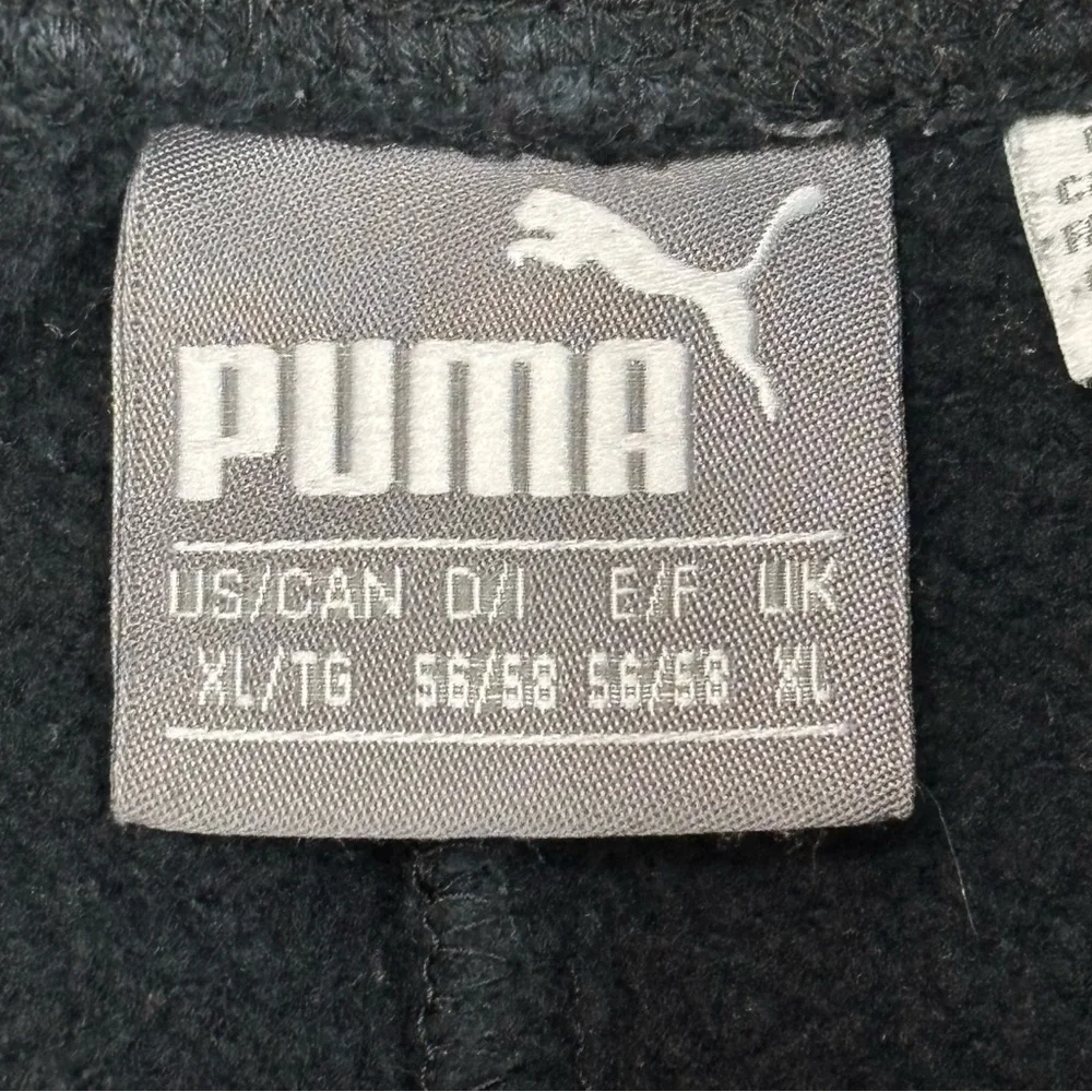 Puma Black 2 Pocket Elastic Drawstring Waist White Embroider Logo Track Pant XL - Picture 4 of 6